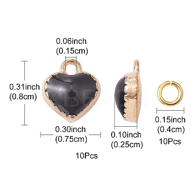 Heart Alloy Enamel Charms ENAM-YW0002-85D-1