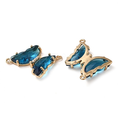 Brass Pave Faceted Glass Connector Charms FIND-Z020-04N-1