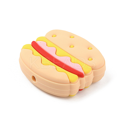 Hamburger Food Grade Eco-Friendly Silicone Beads LS-SIL-WH0012-034A-1