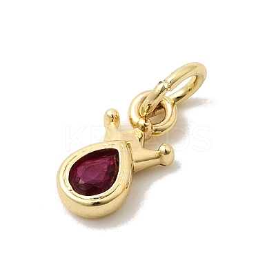 Brass Cubic Zirconia Charms KK-G554-01C-04-1