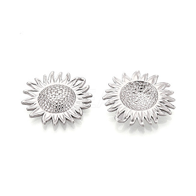 304 Stainless Steel Sunflower Pendants STAS-T069-44S-1