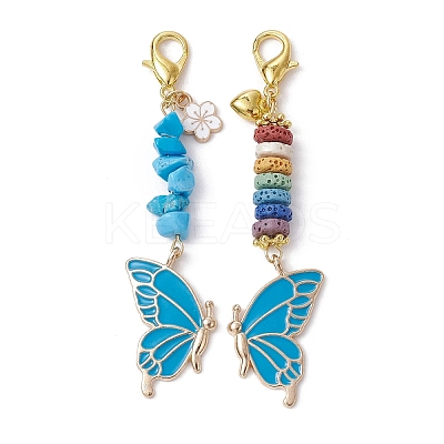 Butterfly Alloy Enamel Pendants Decoraiton HJEW-JM01637-04-1