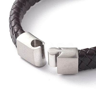 Unisex Leather Cord Weave Bracelets BJEW-JB04893-02-1