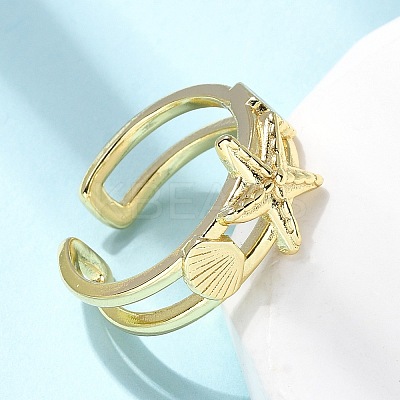 Brass Cuff Rings for Women RJEW-H262-06E-G-1