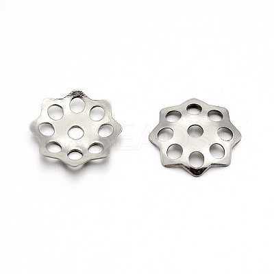 Tarnish Resistant Original Color 304 Stainless Steel Flower Bead Caps LS-STAS-E083-05P-1
