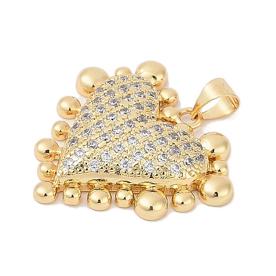 Brass Micro Pave Cubic Zirconia Pendants KK-A241-07G-1