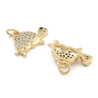 Brass Pave Clear Cubic Zirconia Pendants KK-U009-12C-G-1