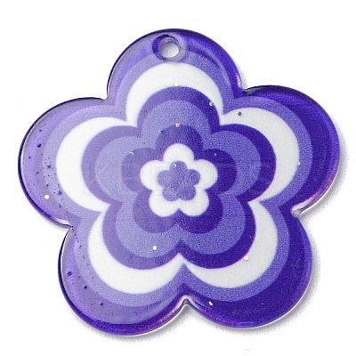 Acrylic Pendants with Glitter Powder MACR-Q160-01F-1