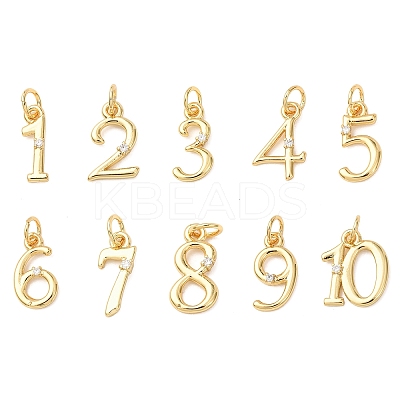 Brass Micro Pave Cubic Zirconia Pendants KK-D019-28G-1
