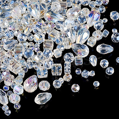15 Strands 15 Styles Transparent Electroplate Glass Beads Strands EGLA-TA0001-13-1