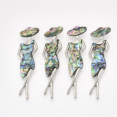Abalone Shell/Paua Shell Brooches/Pendants SHEL-S275-52A-1
