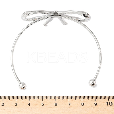 Bowknot 304 Stainless Steel Cuff Bangles LS-BJEW-S171-01A-P-1