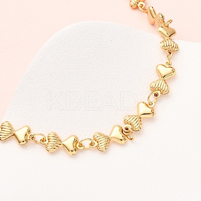 304 Stainless Steel Bowknot Link Chain Necklaces for Women NJEW-G178-12G-1