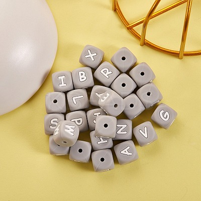 26Pcs 26 Style Silicone Alphabet Beads for Bracelet or Necklace Making SIL-SZ0001-01A-1