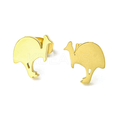 Cute Little Animal Theme 304 Stainless Steel Stud Earrings EJEW-B041-04A-G-1