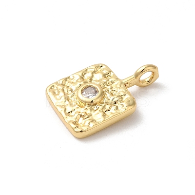 Rack Plating Brass Clear Cubic Zirconia Pendants KK-Z056-23G-1