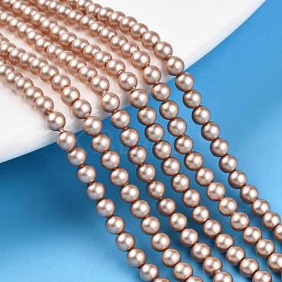 Baking Paint Pearlized Glass Pearl Bead Strands HY-N002-3mm-C02-1