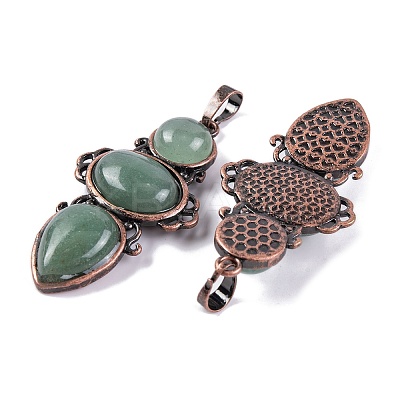 Natural Green Aventurine Pendants G-Q158-04-10-1
