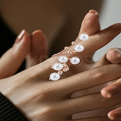 1Pc Alloy Cuff Rings for Women RJEW-LP0003-57B-1