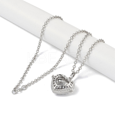 Brass Rhinestone Pendant Necklaces NJEW-G089-16J-P-1