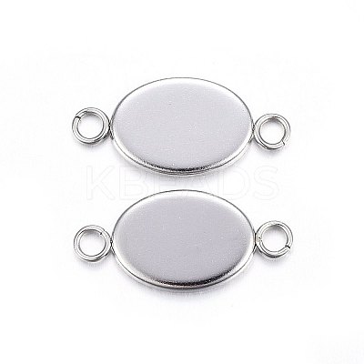 Tarnish Resistant 304 Stainless Steel Cabochon Connector Settings X-STAS-P210-12P-1