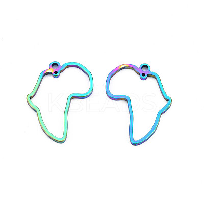 Africa Map 201 Stainless Steel Connector Charms STAS-T063-168M-1