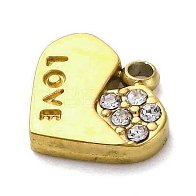 PVD Vacuum Plating 304 Stainless Steel Rhinestone Pendants STAS-S163-36G-1
