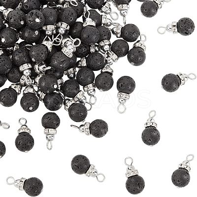 Natural Lava Rock Pendants G-OC0003-33-1