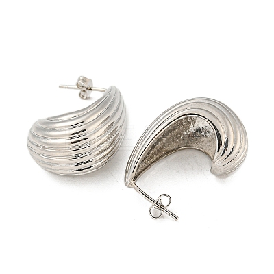 Brass Stud Earrings EJEW-Q799-01P-1