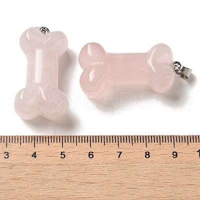 Natural Rose Quartz Pendants G-K353-02P-03-1