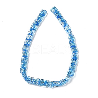 Handmade Dichroic Foil Glass Beads Strands DICH-U001-07G-1