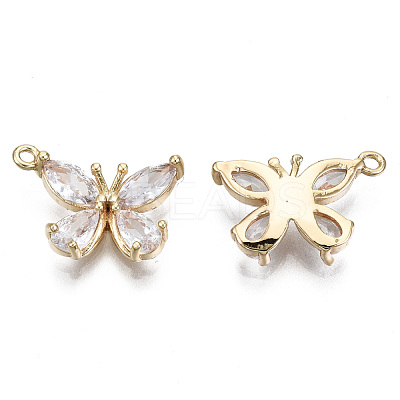 Real 18K Gold Plated Brass Micro Pave Cubic Zirconia Pendants KK-T056-59G-01-NF-1