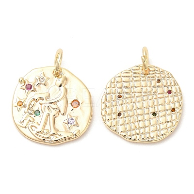 Brass with Cubic Zirconia Pendants KK-K333-57G-1