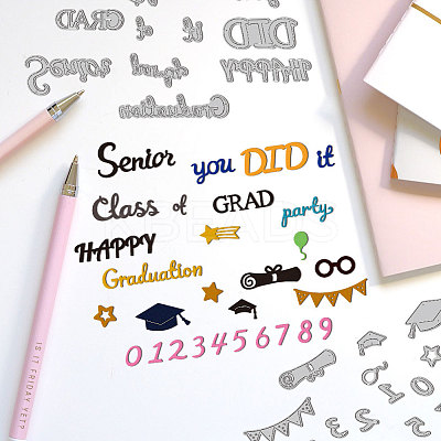 Graduation Theme Carbon Steel Cutting Dies Stencils DIY-WH0309-1762-1