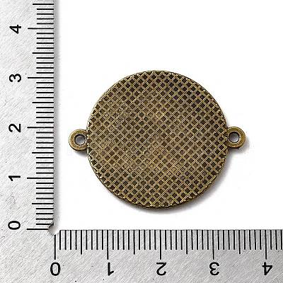 Tibetan Style Alloy Flat Round Cabochon Connector Settings TIBE-Q038-001G-AB-NR-1