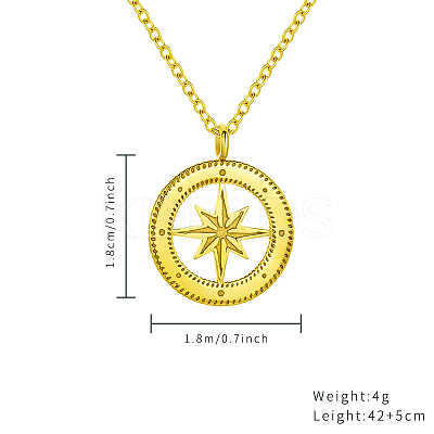 Retro Vintage 304 Stainless Steel Pendant Necklace FP4574-1-1