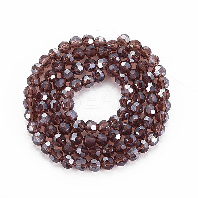 Electroplate Glass Bead Strands X-EGLA-R015-4mm-22-1