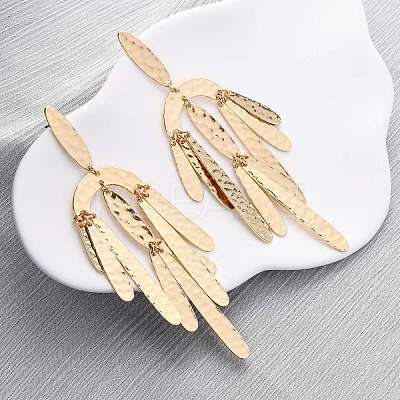 Zinc Alloy Oval Chandelier Earrings EJEW-Z107-03G-01-1