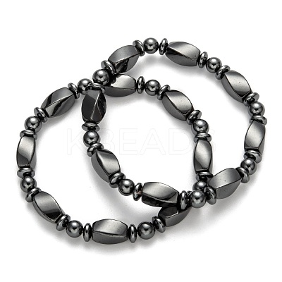 Non-Magnetic Synthetic Hematite Bracelets BJEW-E003-8-1
