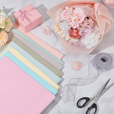 80Pcs 8 Colors Flower Gift Wrapping Paper DIY-CU0001-01-1