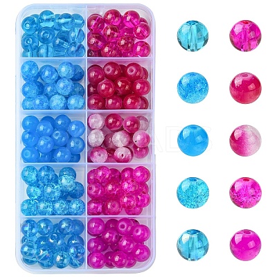 10 Colors Crackle & Baking Paint & Imitation Jade Glass Beads DGLA-YW0001-24A-1