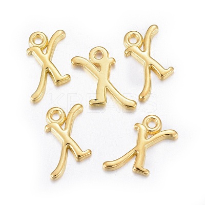 Golden Plated Alloy Letter Pendants PALLOY-J718-01G-X-1