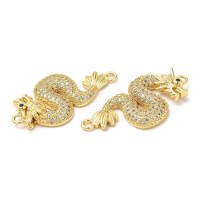 Brass Micro Pave Clear Cubic Zirconia Connector Charms KK-Q775-08G-1