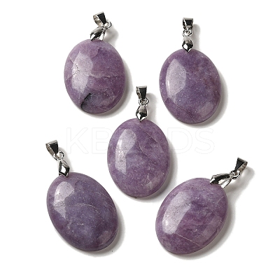 Natural Lepidolite Pendants G-Z055-03P-19-1