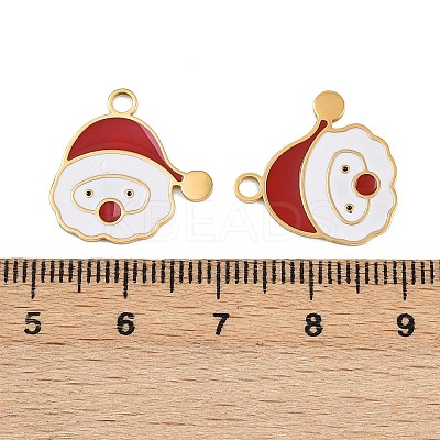 304 Stainless Steel Enamel Christmas Theme Pendants STAS-G359-01G-03-1