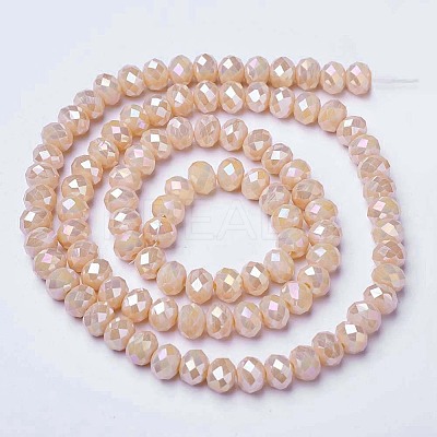 Electroplate Glass Beads Strands EGLA-A034-P10mm-B02-1