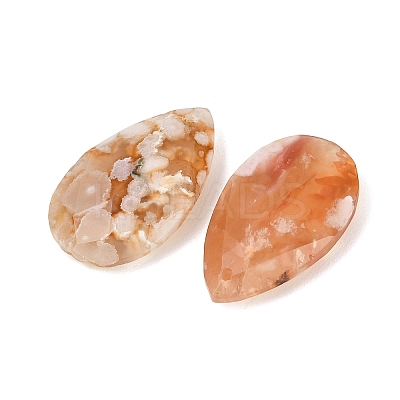Natural Cherry Blossom Agate Pendants G-K381-09-1
