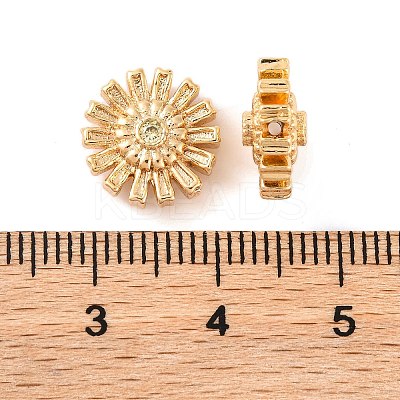 Brass Micro Pave Clear Cubic Zirconia Beads KK-S389-17G-1