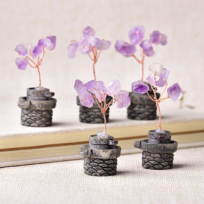 Natural Amethyst Chips Tree Decorations PW-WG51792-01-1