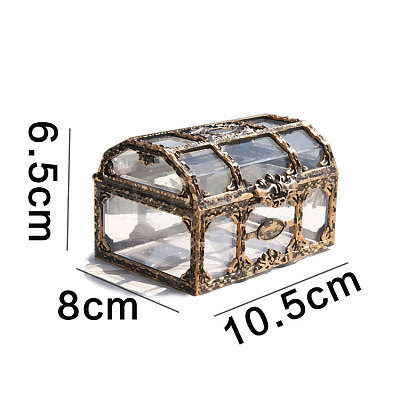 Rectangle Plastic Transparent Antique Pirate Treasure Boxes PW-WG47828-01-1